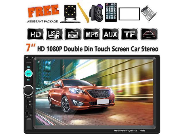 600 2DIN Handfree for Android with Rear View Camera Car Radio,Touch Screen Car Radio Stereo Built-in Bluetooth USB/TF/AUX MP5 Player 7Inch Mirror Link HD 1024