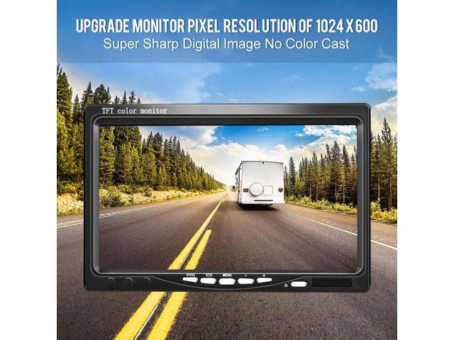 1024X768 HD,IP69 Waterproof Rearview Reversing Camera,7in LCD Reverse Monitor for Truck Camping Car Upgrade Digital Wireless Backup Camera System Kit SUV Van 