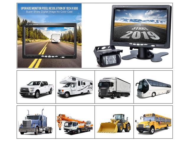 Four-pin — DVKNM TZ101 Upgrade Backup Camera Monitor Kit,1024X600 HD,IP69 Waterproof Rearview Reversing Rear View Camera 7’’ LCD Reversing Monitor Truck/Semi-Trailer/Box Truck/RV — HD Transmission 