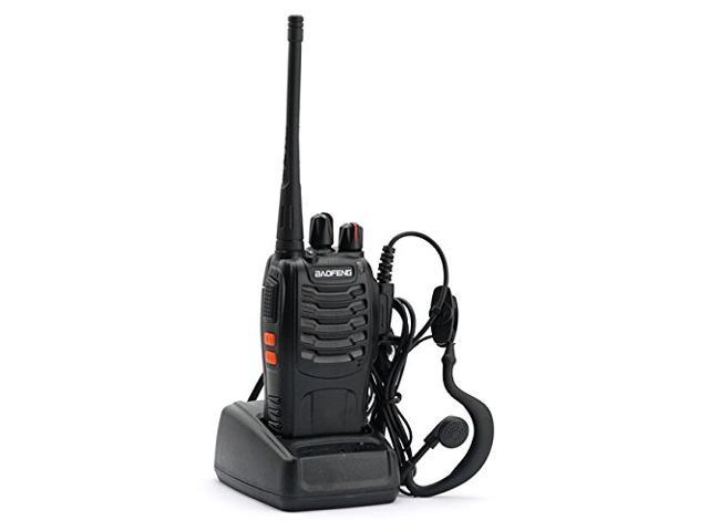 CDC DIGI 2PCS BF-888S USB Rechargeable Walkie Talkies Long Range Two-Way Radio Walky Talky with Earpieces 16CH Handheld Transceiver with LED Light for Field Survival Biking Hiking