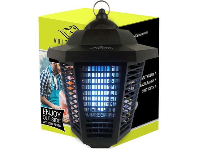 White Kaiman Bug Zapper w/ 500v Mosquito Killer and Insect Zapper ~ Indoor & Outdoor Waterproof Lamp ~Vertical Electric Zapping Grid ~ 7W UVA Replaceable Mosquito Lamp Bulb Bug Zapper 