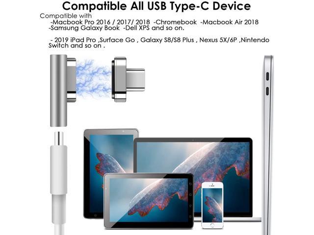 Knaive 24 Pins MagTB3 Magnetic USB Type C Charging Adapter 40Gbps Data,6K Video,100W and 20V/5A Charging Compatible with MacBook Pro 2016-2018 and USB-C Laptop Tablet 