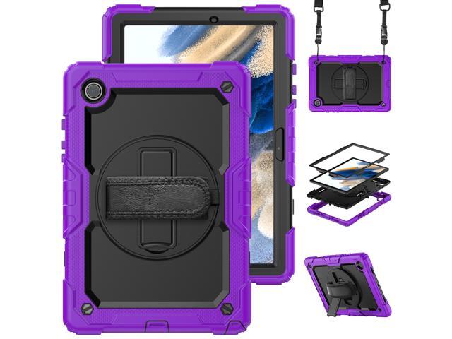 Case for Samsung Galaxy Tab A8 10.5 inch 2022 (SM-X200/ SM-X205/ SM-X207) with Screen Protector [360 Degree Rotatable Stand & Hand Strap] Pen Holder Shoulder Strap for Galaxy Tab A8 10.5 2022