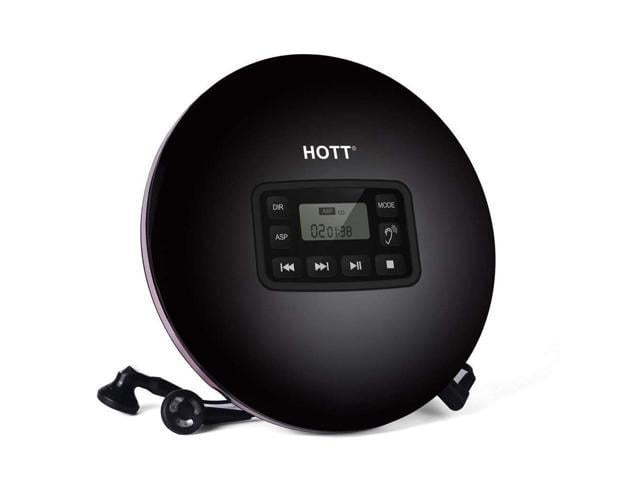White HOTT Portable CD Player Personal Small Walkman CD Disc Player with Electronic Anti-Skip Anti-Shock Protection 