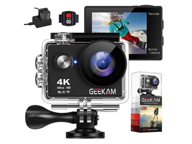 Jeemak 4K WiFi Action Camera 16MP Waterproof Camcorder with Remote Control Accessories Kit 