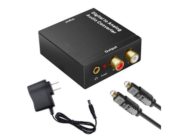 Digital to Analog Audio Converter Adapter W/ Fiber Cable RCA Out optical