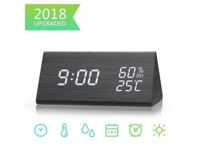 LED Digital Table Wall Clock Large 3D Display Alarm Brightness Dimmer USB 2019 