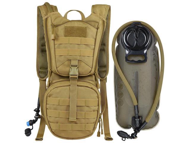 Molle Hydration Carrier Pack Water Backpack with 2.5 Liter Bladder BLACK 