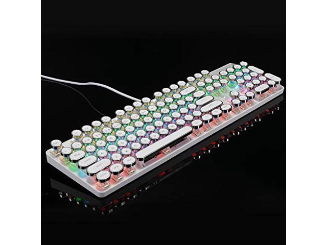 USB LED Backlit Retro Typewriter Mechanical Keyboard - Blue Switch - Round  Keycaps - 104 Keys Vintage Inspired Steampunk Gaming Keyboard – Mechanical  