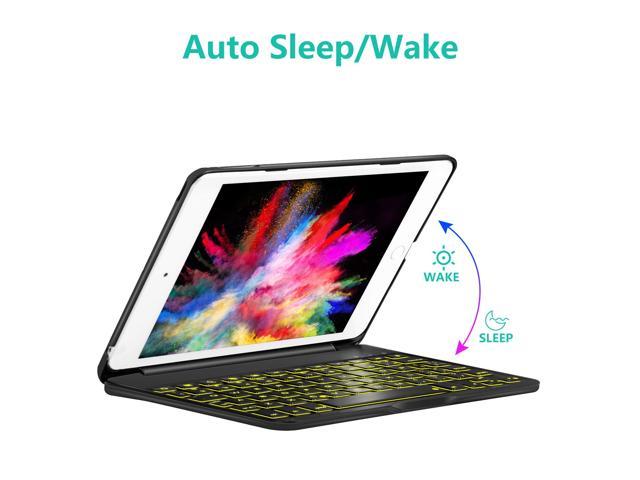 iPad Mini 5 / Mini 4 Keyboard - Black 135 Degree Flip 2015 Auto Sleep/Wake 2019 iPad Mini 4 7 Color Backlit Ultra-Thin Keyboard Case for Apple iPad Mini 5 