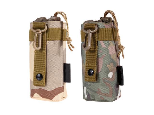 Portable Tactical Water Bottle Military Pouch Holder Carrier Molle Kettle Bag
