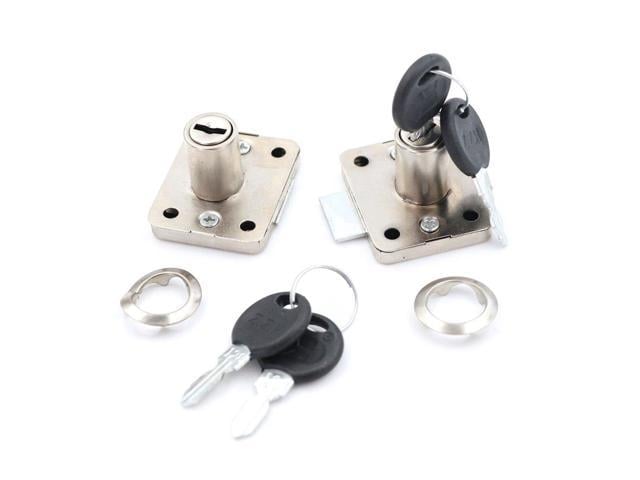 1set 1pcs Locks With 2pcs Keys Desk Drawer Dead Bolt Lock For