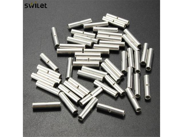 50Pcs 18-22 AWG Uninsulated Wire Butt Crimp Connectors Terminal Auto Car DIY Kit