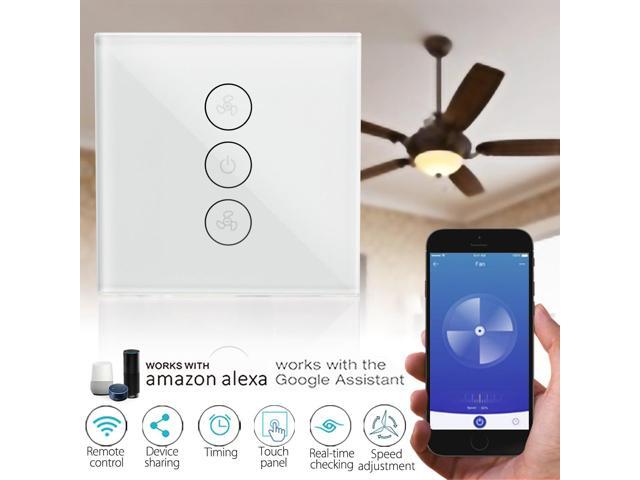 Smart Ceiling Fan 3 Gang Eu Switch Wifi App Timer Control Speed