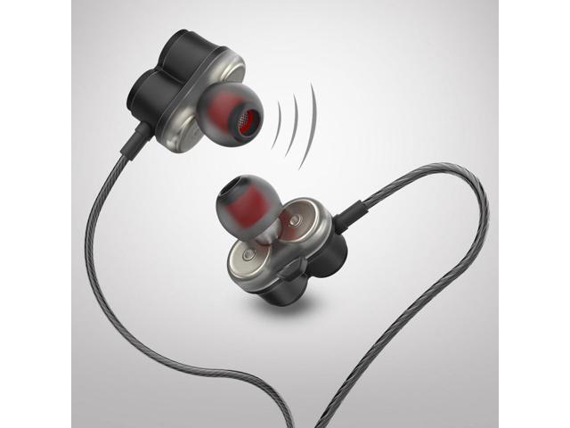 In Ear Headphones Earbuds with Mic Dual Drivers Earphones Stereo Hifi