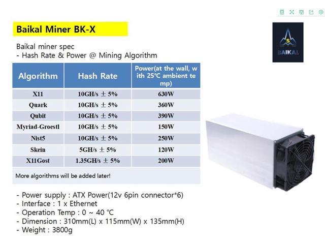 Baikal Giant X10 Bk X 10gh S Asic Miner With 750w Mining Algorithm X11 Quark Qubit Myriad Grol Skein Nist5 X11gost Newegg Com