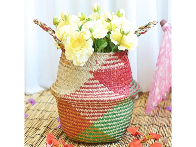 Seagrass Wicker Basket Flower Pot Folding Basket Dirty Baskets