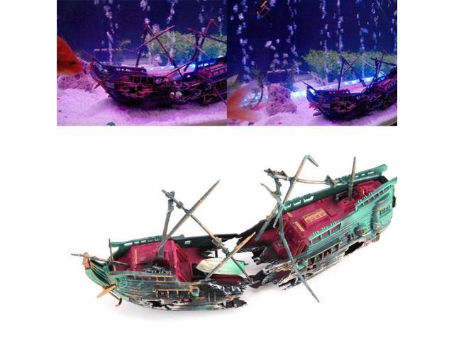 Decorations Resin Wreck Sunken Ship Fish Tank Aquarium