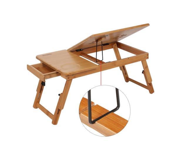 1pc Laptop Bed Table Laptop Bed Desk Adjustable Bamboo Rack Shelf