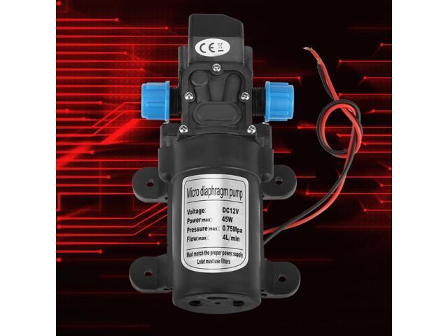 Pump Water Pump DC 12V 45W Micro Diaphragm Water Self Priming Pump Low Noise 4L/Min Flow Black With Filter 