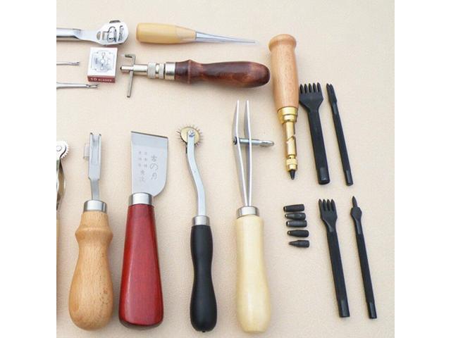 Kit Stitching Leather Craft Punch Tools Carving Working Sewing Saddle Groover