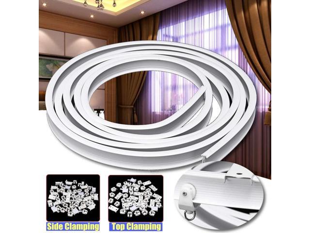 4m Curtain Track Rail Flexible Ceiling Mounted For Straight Slide