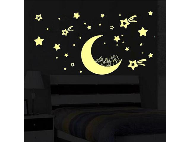 Glow In Dark Moon Star Removable Wall Sticker Vinyl Decal Mural