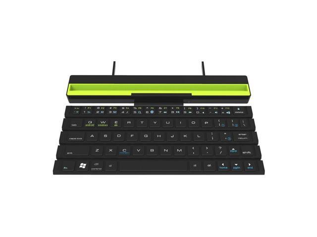 BHGFCGYUH Reel Keyboard Outdoor Portable Wireless Bluetooth Speaker Folding Mini Keyboard Black