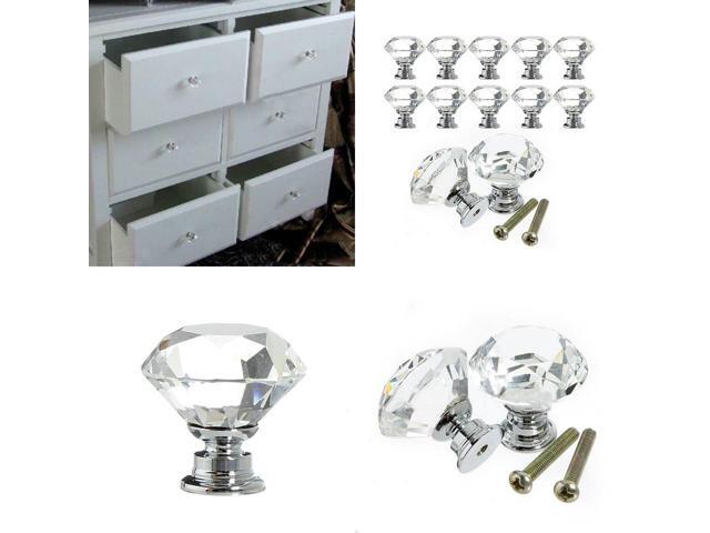 Home Garden 30mm Crystal Cabinet Knob Drawer Pull Handle Kitchen