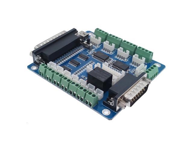 5 Axis CNC Interface Adapter Breakout Board For Stepper Motor Driver Mach3 W/USB 