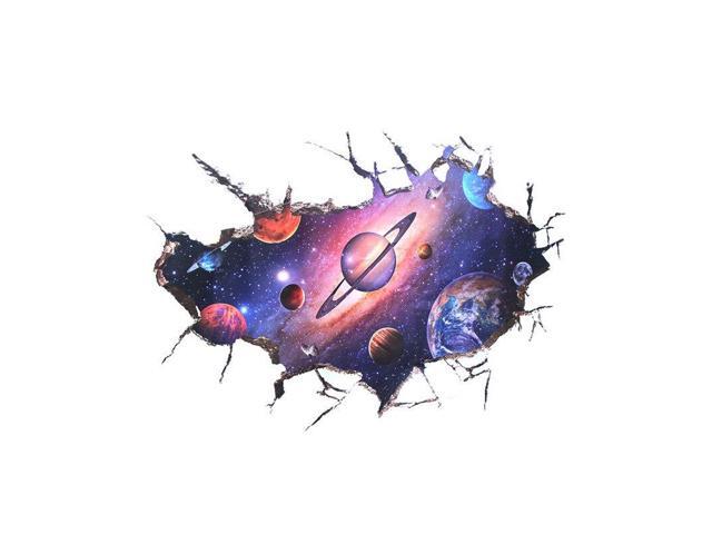 3d Removable Cosmic Space Wall Stickers Kids Room Floor Living