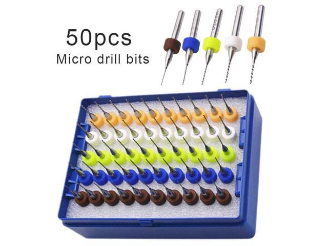 50Pcs//set 0.5mm-0.9mm Tungsten Micro Drill Bit PCB Circuit Board Engraving Box~