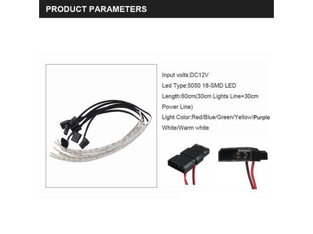 2Pcs 30CM 5050 White//Blue//Green//Red//Yellow SMD LED Strip Light Flexible DC 12V