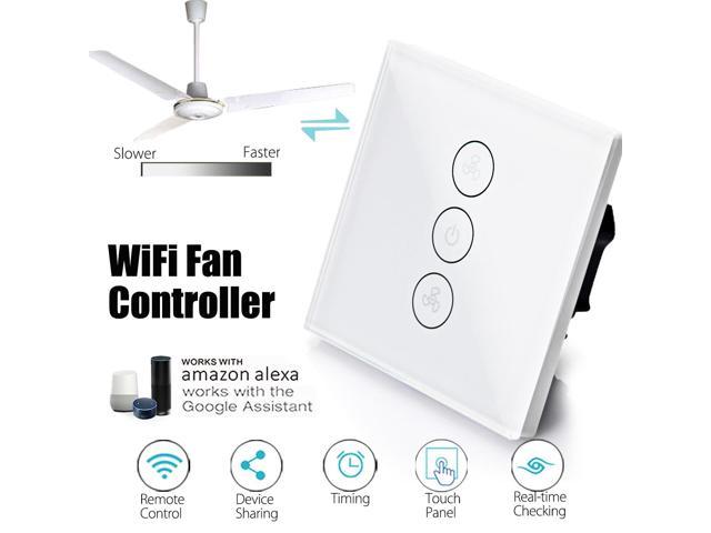 Eu 3 Gang Wifi App Timer Panel Smart Ceiling Fan Switch Works With Alexa Google Control Speed Remote Regulation Home Wall Switch