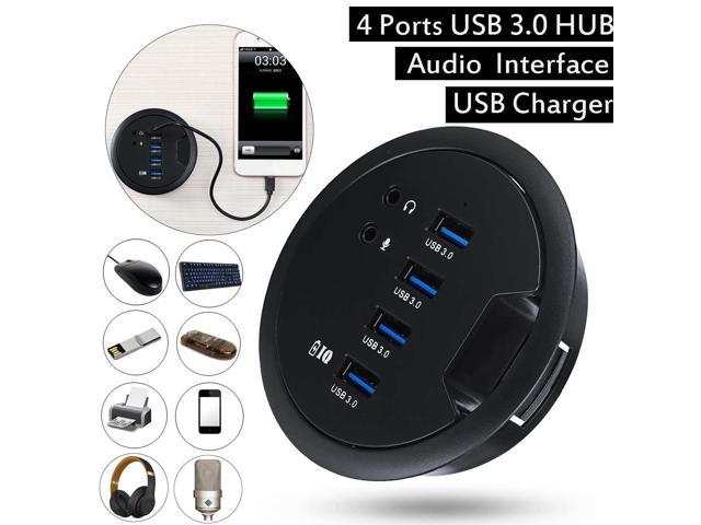 Mount In Desk 4 Port Usb 3 0 Hub Adapter Phone Device Charging