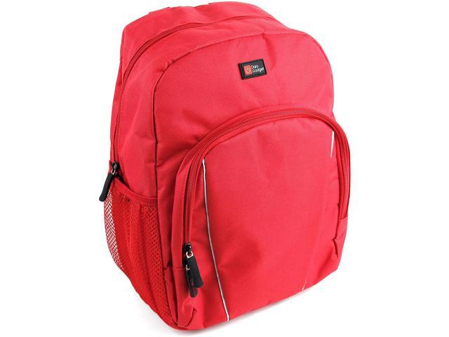 bright red backpack