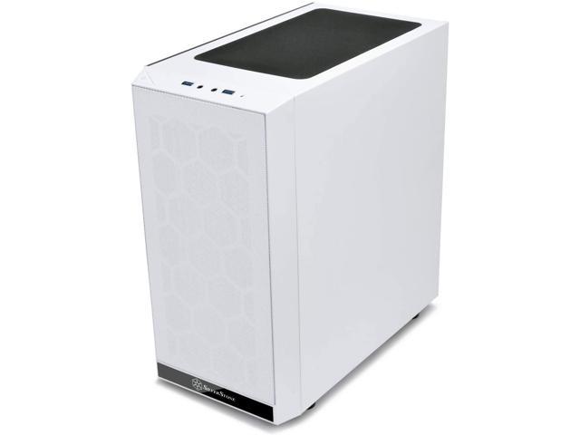 Silverstone SST-PS15W-G (White + Tempered Glass Window) Micro-ATX,  Mini-DTX, Mesh Front Panel, Steel Body, Tempered Glass Side Panel