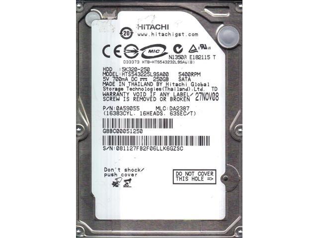 HTS541010A9E680, 0J14451 DA4740F, PN: 0J26213, MLC: DA5218, Hitachi 2.5