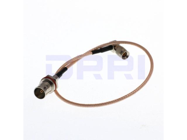 DRRI BNC Female Bulkhead Oring to DIN 1.0/2.3 Male Straight RG179 Pigtail Cable 75ohm