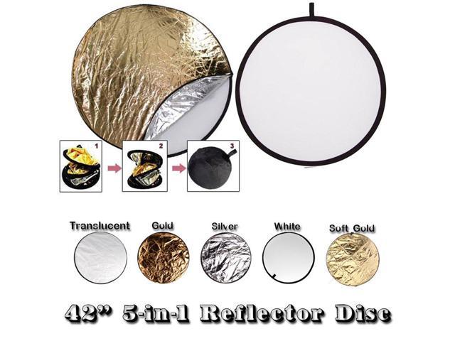 Impact Circular Collapsible Reflector with Handles 42, Soft Gold/White