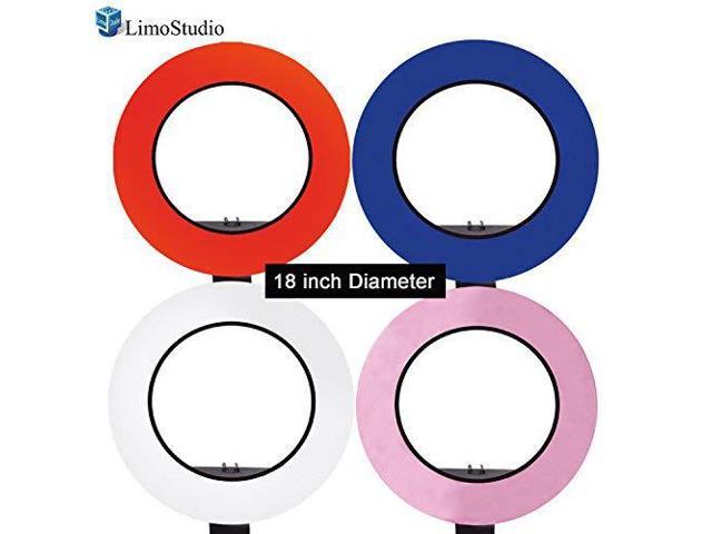 LimoStudio 18 Ring Light 4-Color Soft Cover Diffuser Cloth Kit Warm to Cool Colors Blue, Red, Pink, White AGG2399 for Less Contrast and Soft Lights
