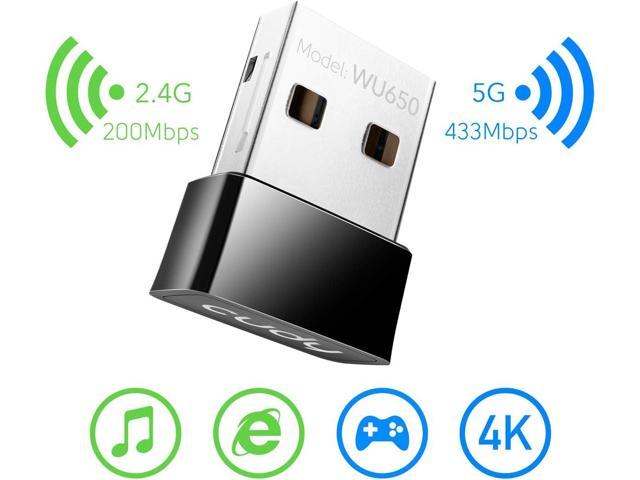 Cudy 600Mbps USB WiFi AC Adapter Compatible with Windows XP/7/8/8.1/10 Mini Size AC600 Dual Band 5GHz / 2.4GHz Wireless Adapter for PC/Desktop/Laptop Auto Installation WU600 