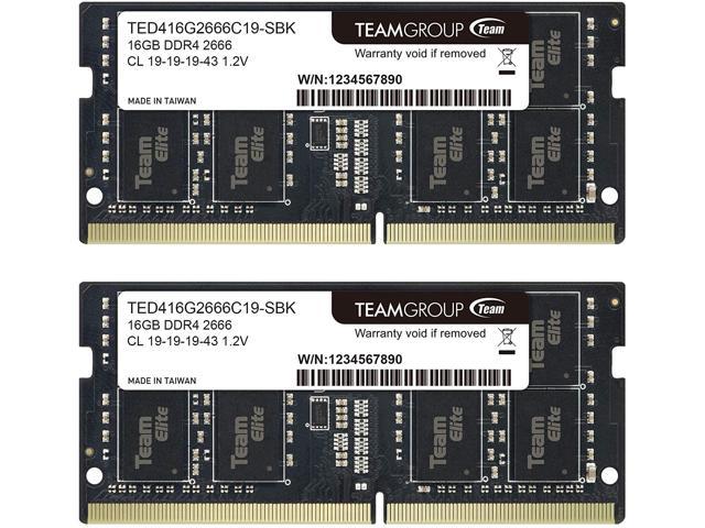 Teamgroup Elite Ddr4 16gb Kit 2 X 8gb 2666mhz Pc4 Cl19 Unbuffered Non Ecc 1 2v Sodimm 260 Pin Laptop Notebook Pc Computer Memory Module Ram Upgrade Ted416g2666c19dc S01 16gb Kit 2 X 8gb Newegg Com