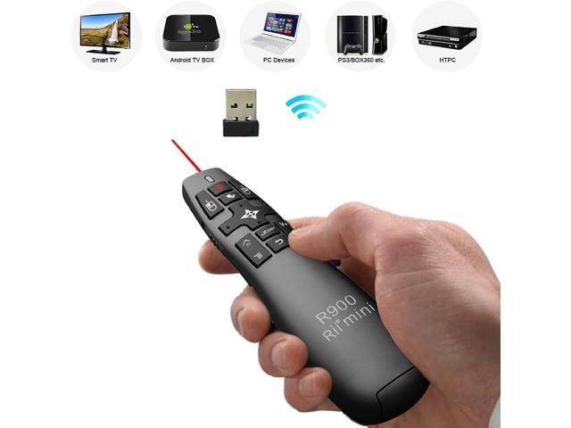 Rii 2 Multifunction R900 Mini Wireless Presenter with Red Laser Pointer and Fly Mouse for Projector Work's with IPAD, MacOS, Window's XP - 10, Linux, Smart Tv's, Android Mouse Pads