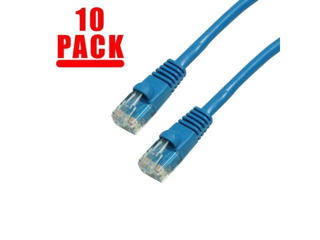 UTP GRANDMAX CAT5e 10 FT White RJ45 Ethernet Network Patch Cable Snagless/Molded Bubble Boot 350MHz 10 Pack 