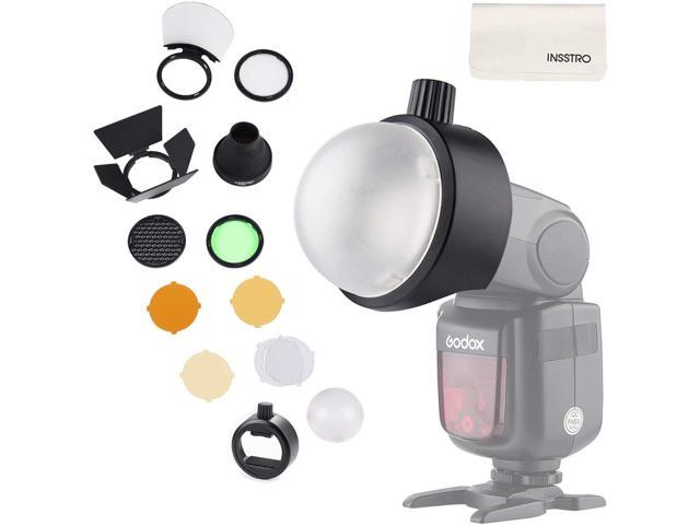 for Sony Speedlight and YONGNUO Speedlite for Nikon Godox Flash Diffuser Light Softbox Speedlite Flash Accessories Kit S-R1 & AK-R1 with Universal Mount Adpater for Canon 