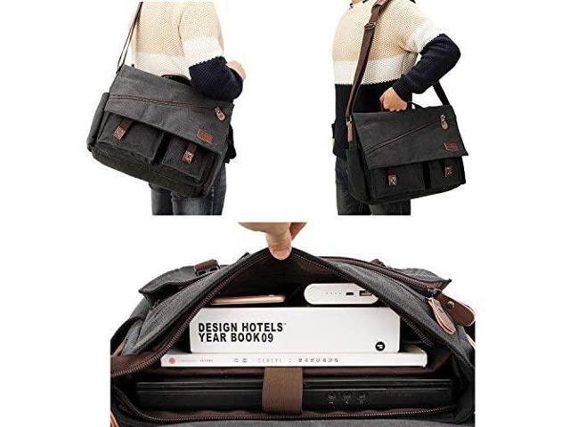 Messenger Bag for Men,Water Resistant Canvas Satchel 14 15.6 17 Inch Laptop  Briefcases Business Shoulder Bookbag by RAVUO - Newegg.com