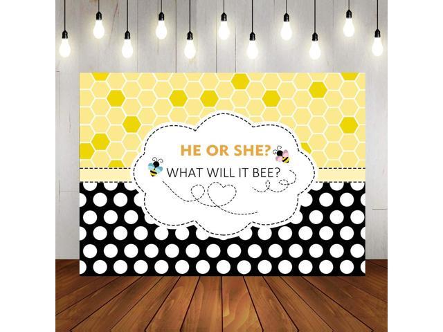 Fanghui 7x5ft Bee Theme Gender Reveal Party Photography Backdrop Bumble Bee He Or She What Will It Bee Background Honeycomb Dots Bee Day Party Banner Supplies Photobooth Props Newegg Com