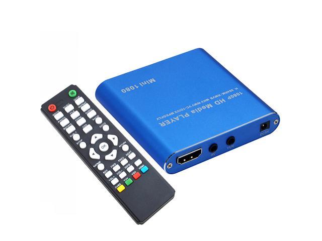 HDMI Media Player Blue Mini 1080p Full-HD Ultra HDMI Digital Media Player  for MKV RM- HDD USB Drives and SD Cards