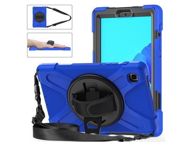 Galaxy Tab A7 Lite Case, Heavy Duty Rugged Shockproof Case with Adjustable Hand Strap, Carrying Shoulder Strap, Rotating Kickstand for Samsung galaxy Tab A7 Lite 8.7 inch 2021 Model SM-T220 SM-T225